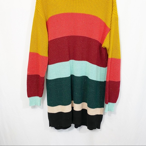 Anthro Farm Rio Boldly Stripe Knit Sweater Dress - Picture 6 of 13